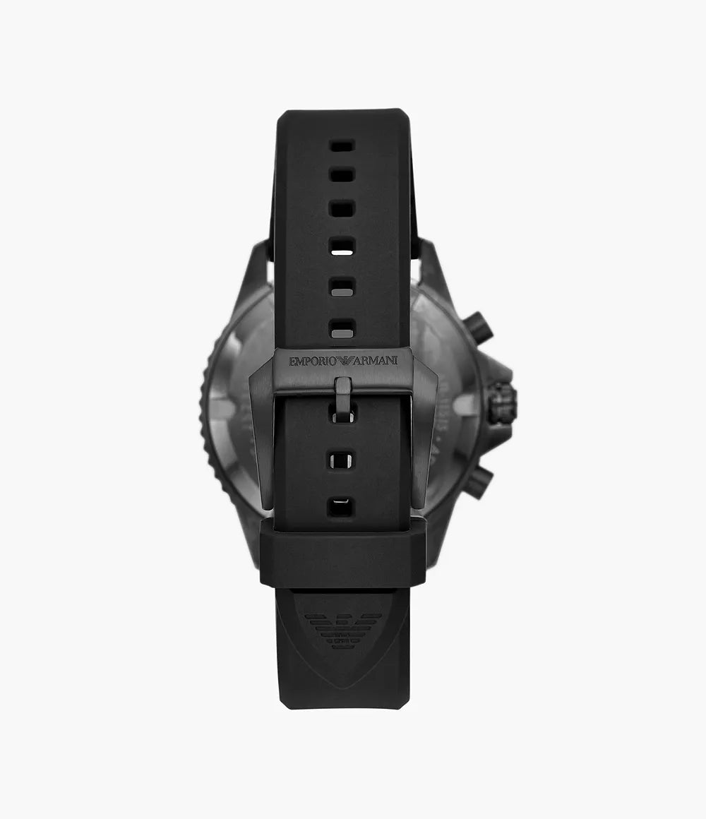 Emporio Armani Men's Chronograph Black Silicone Watch