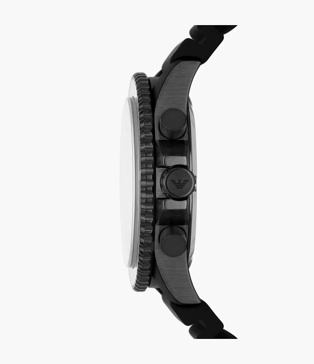 Emporio Armani Men's Chronograph Black Silicone Watch