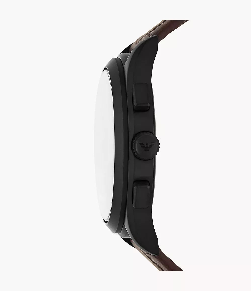 Emporio Armani Chronograph Brown Leather Watch