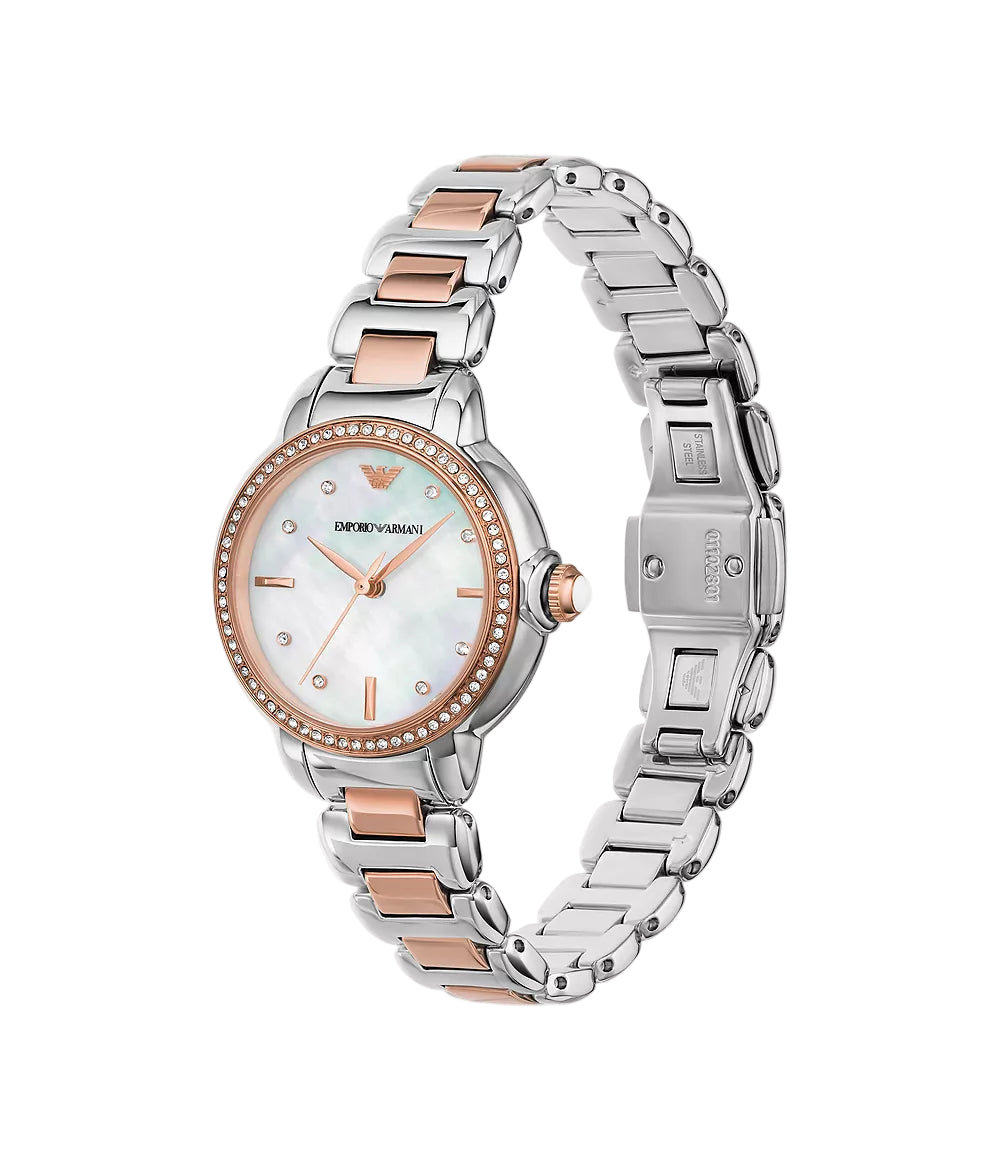 Emporio Armani Three-Hand Two-Tone Stainless Steel Watch