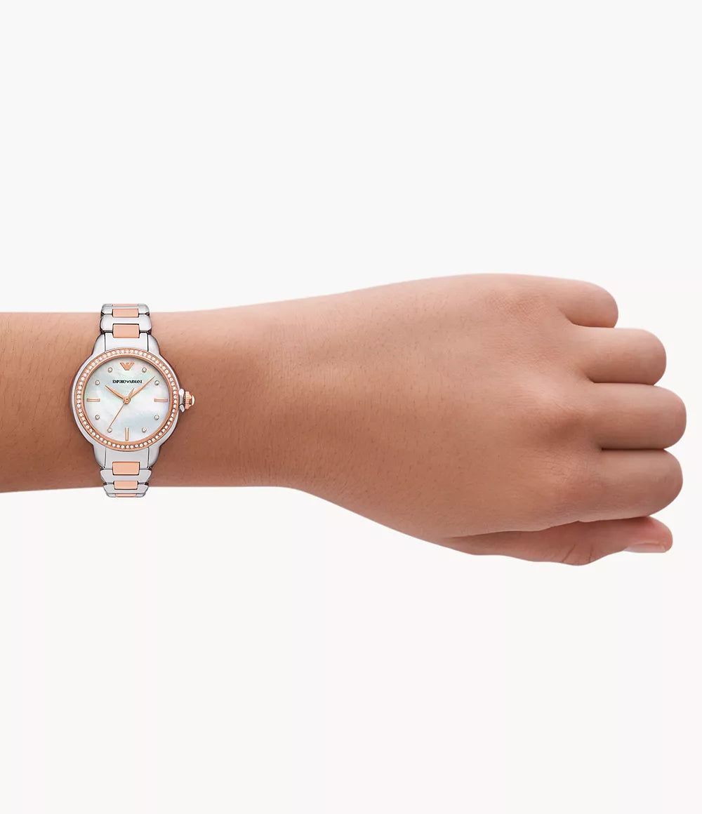 Emporio Armani Three-Hand Two-Tone Stainless Steel Watch