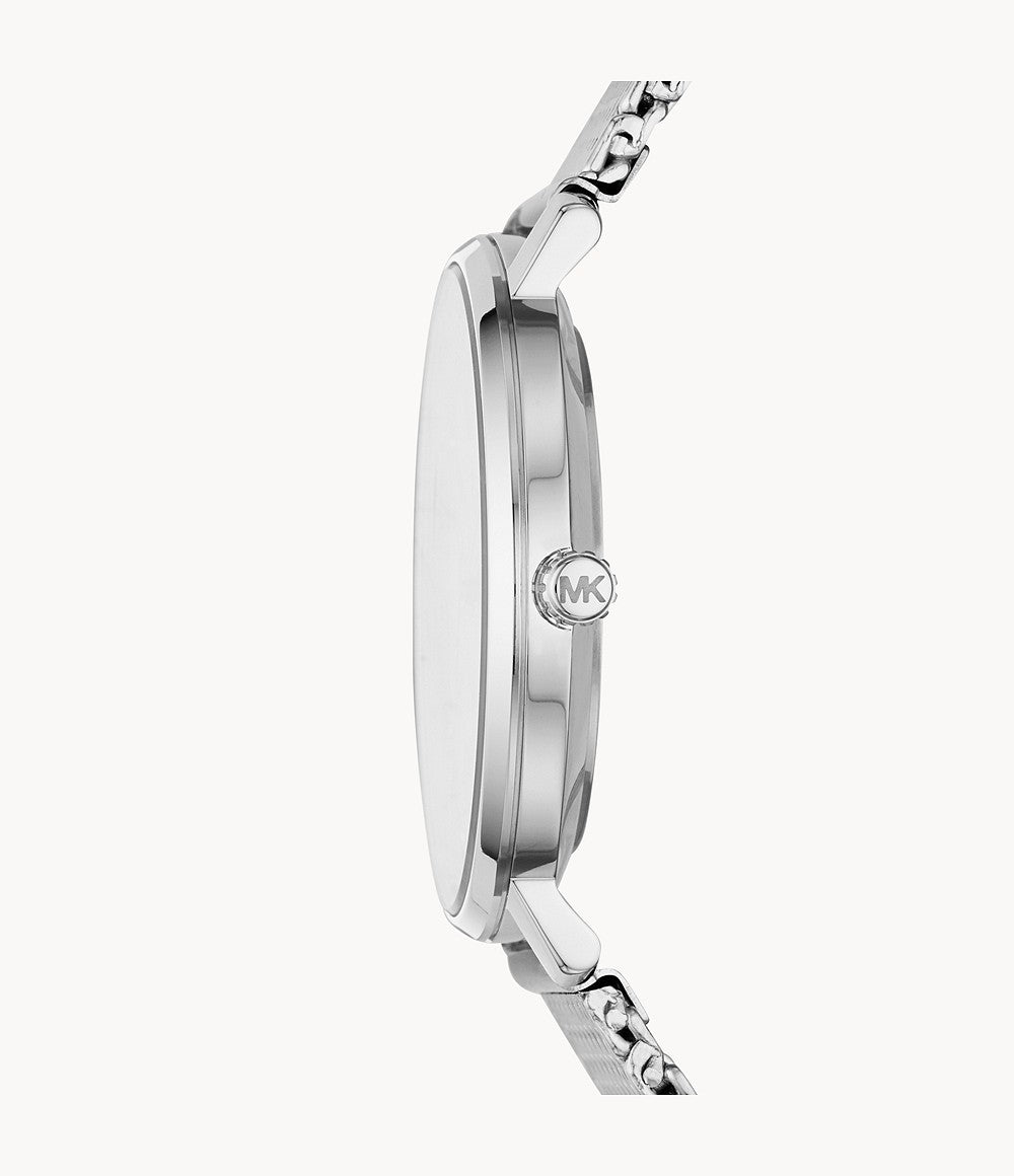 Michael Kors Women’s Pyper Three-Hand Silver Watch