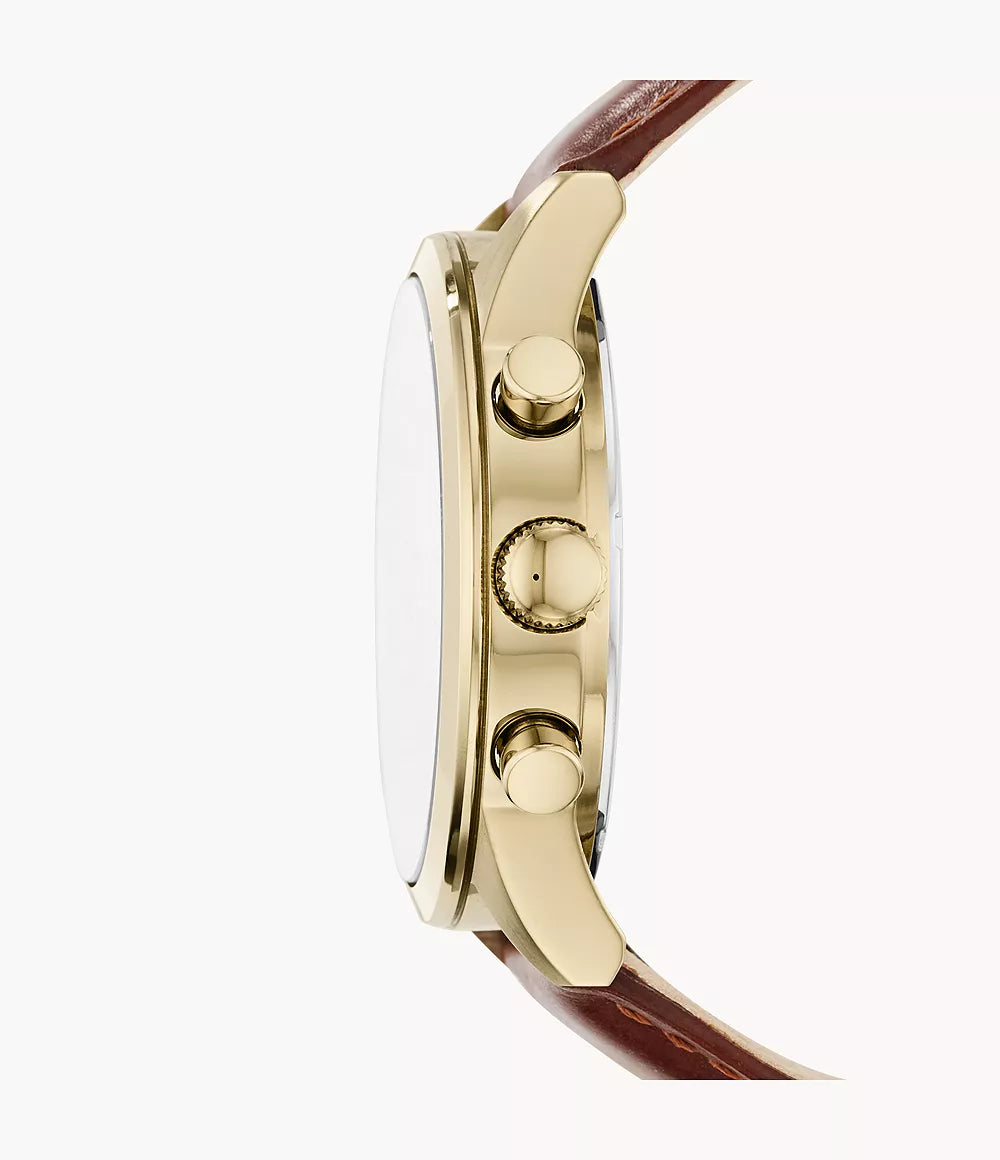 Flynn Chronograph Brown Leather Watch