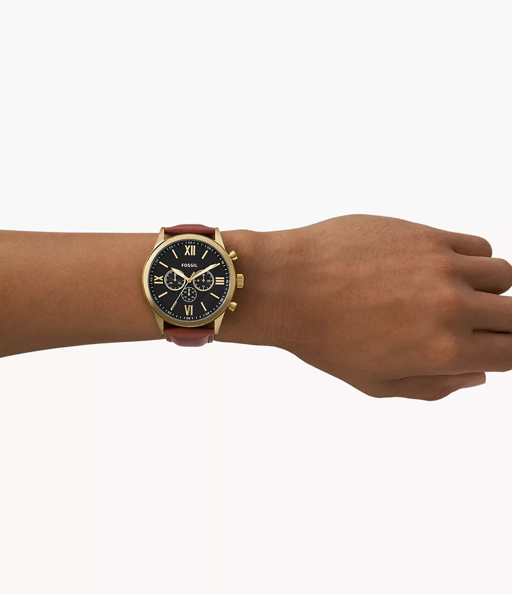 Flynn Chronograph Brown Leather Watch