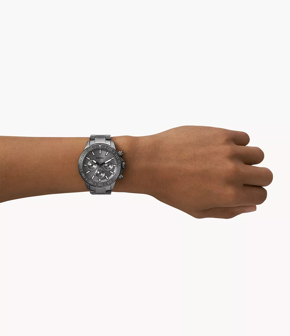 Fossil Bannon Multifunction Smoke Stainless Steel Watch