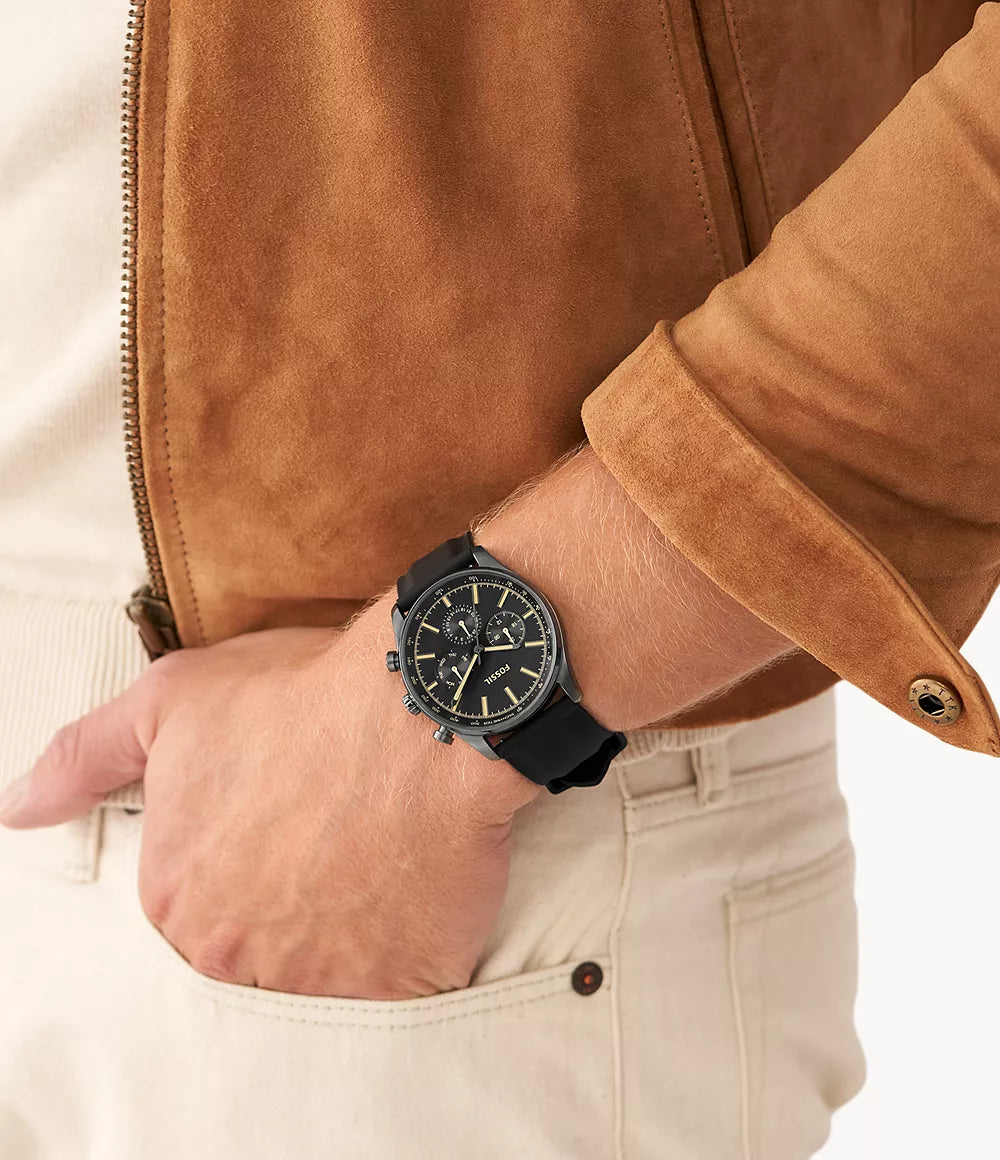 Sullivan Multifunction Black Silicone Watch