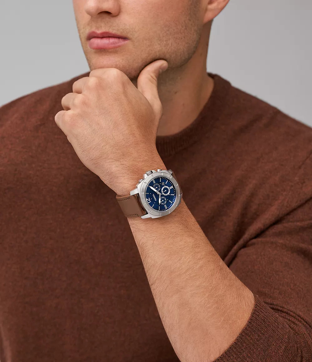 Privateer Chronograph Brown Leather Watch