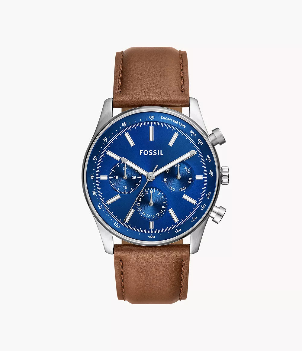 Sullivan Multifunction Medium Brown Leather Watch