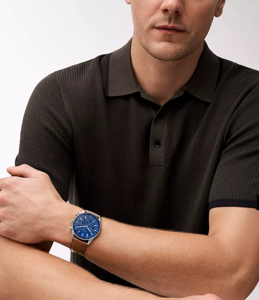 Sullivan Multifunction Medium Brown Leather Watch