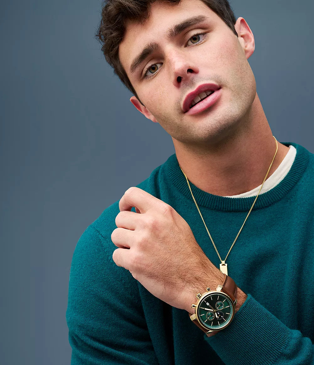 Rhett Multifunction Brown Leather Watch