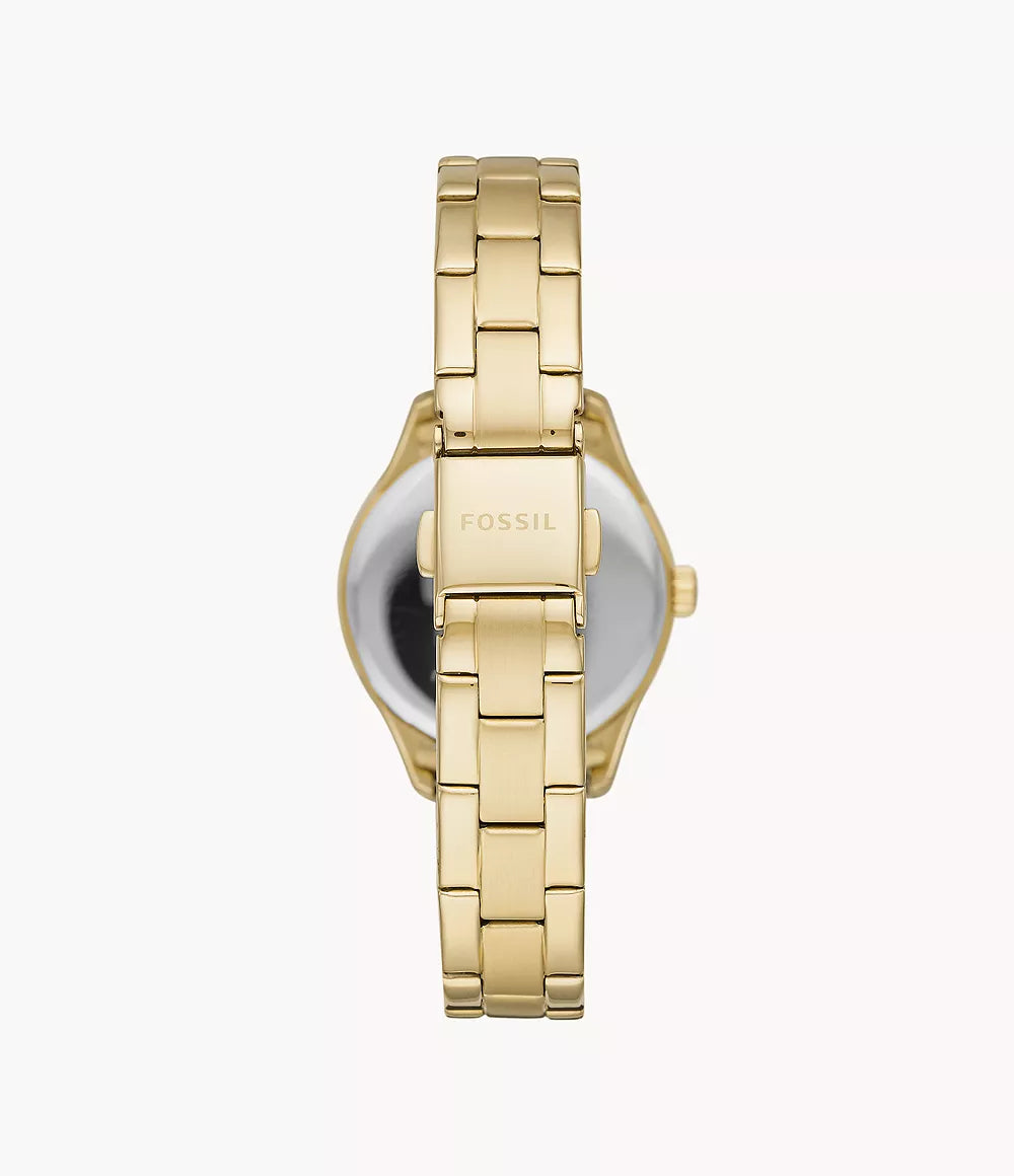 Rye Three-Hand Date Gold-Tone Stainless Steel Watch