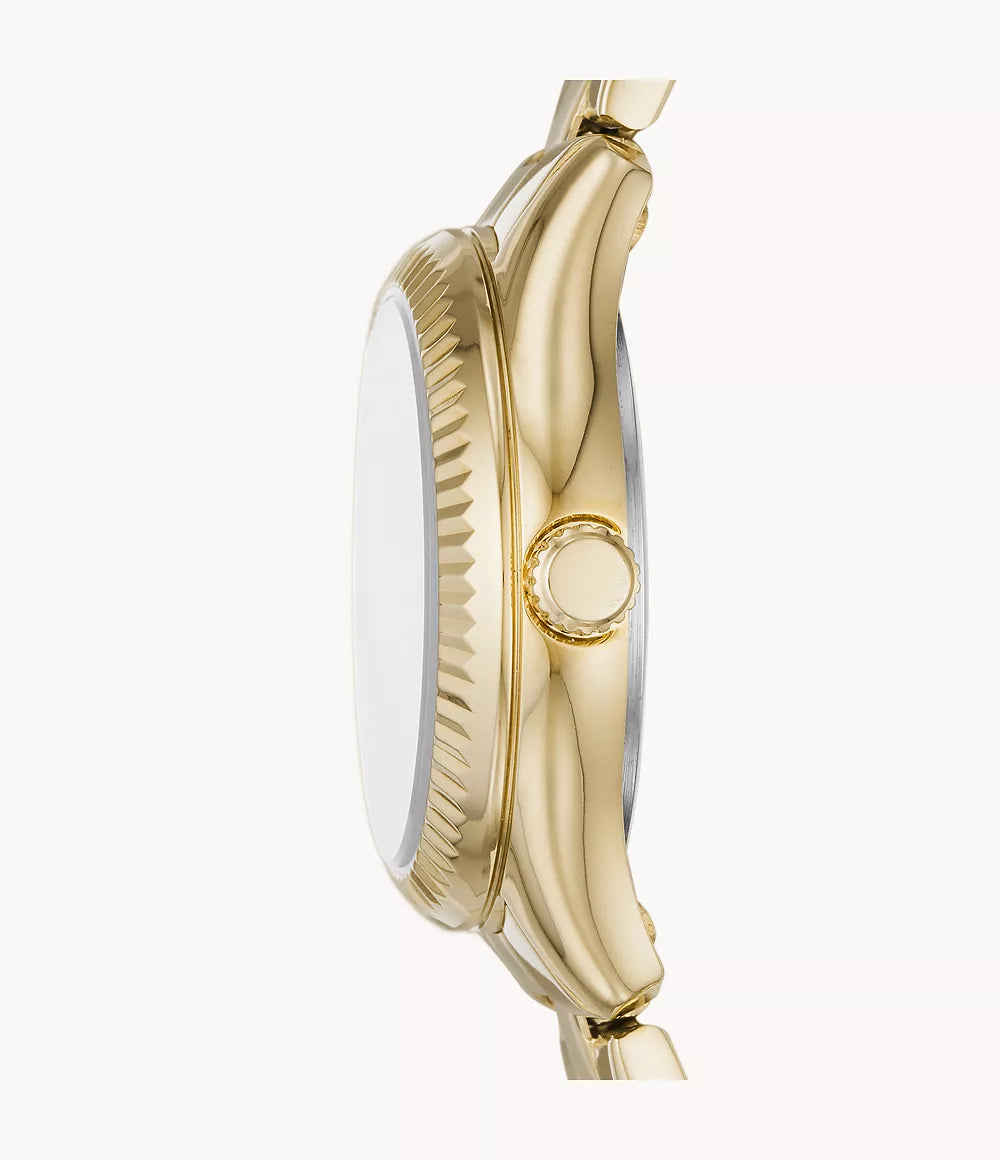 Rye Three-Hand Date Gold-Tone Stainless Steel Watch