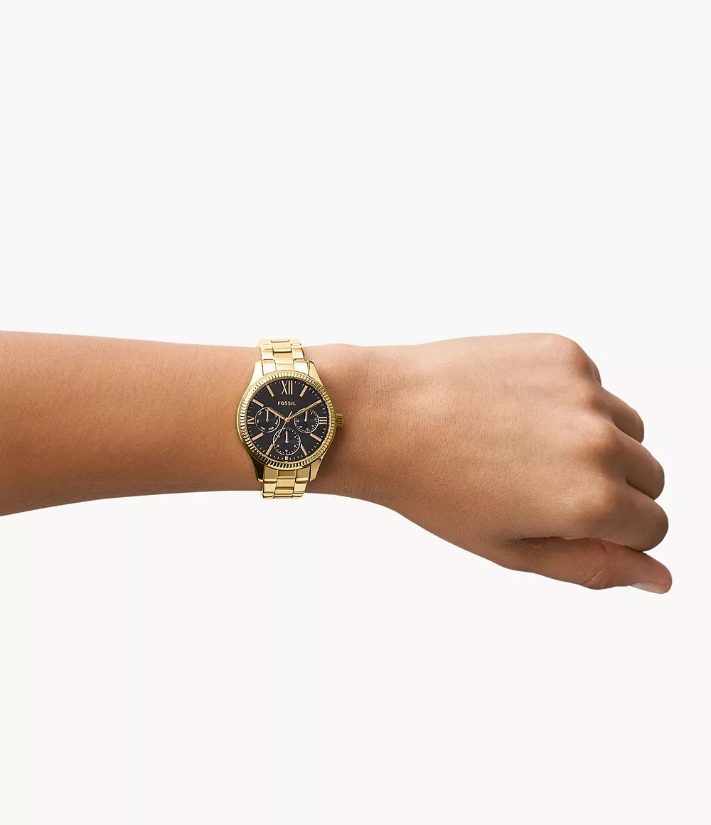 Rye Multifunction Gold-Tone Stainless Steel Watch