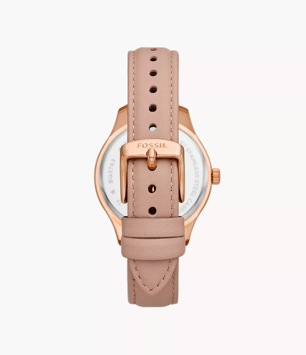 Rye Multifunction Nude Leather Watch
