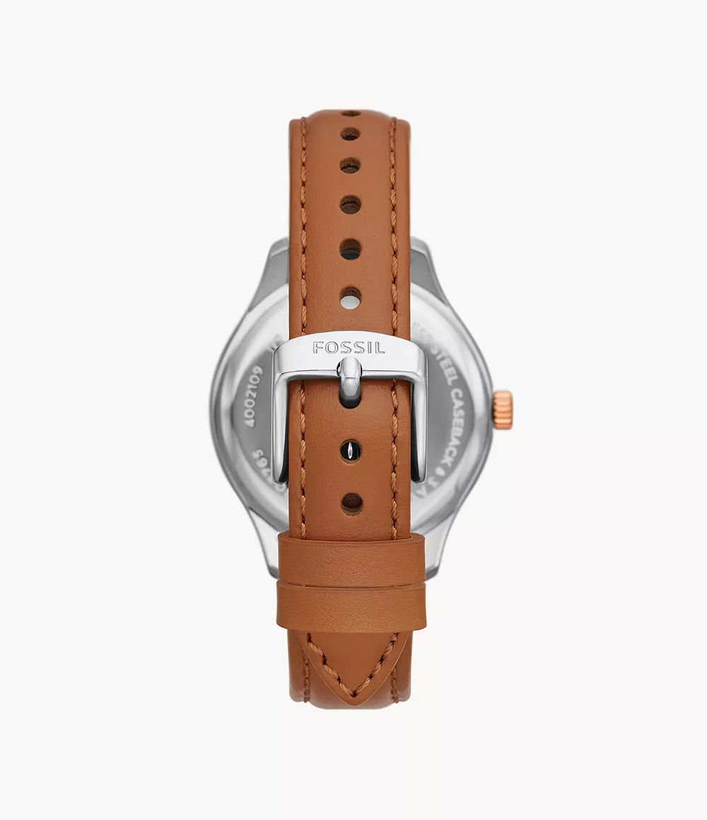 Rye Multifunction Brown Leather Watch