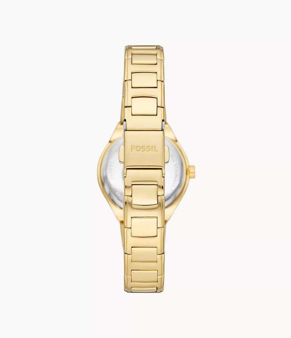 Eevie Three-Hand Date Gold-Tone Stainless Steel Watch