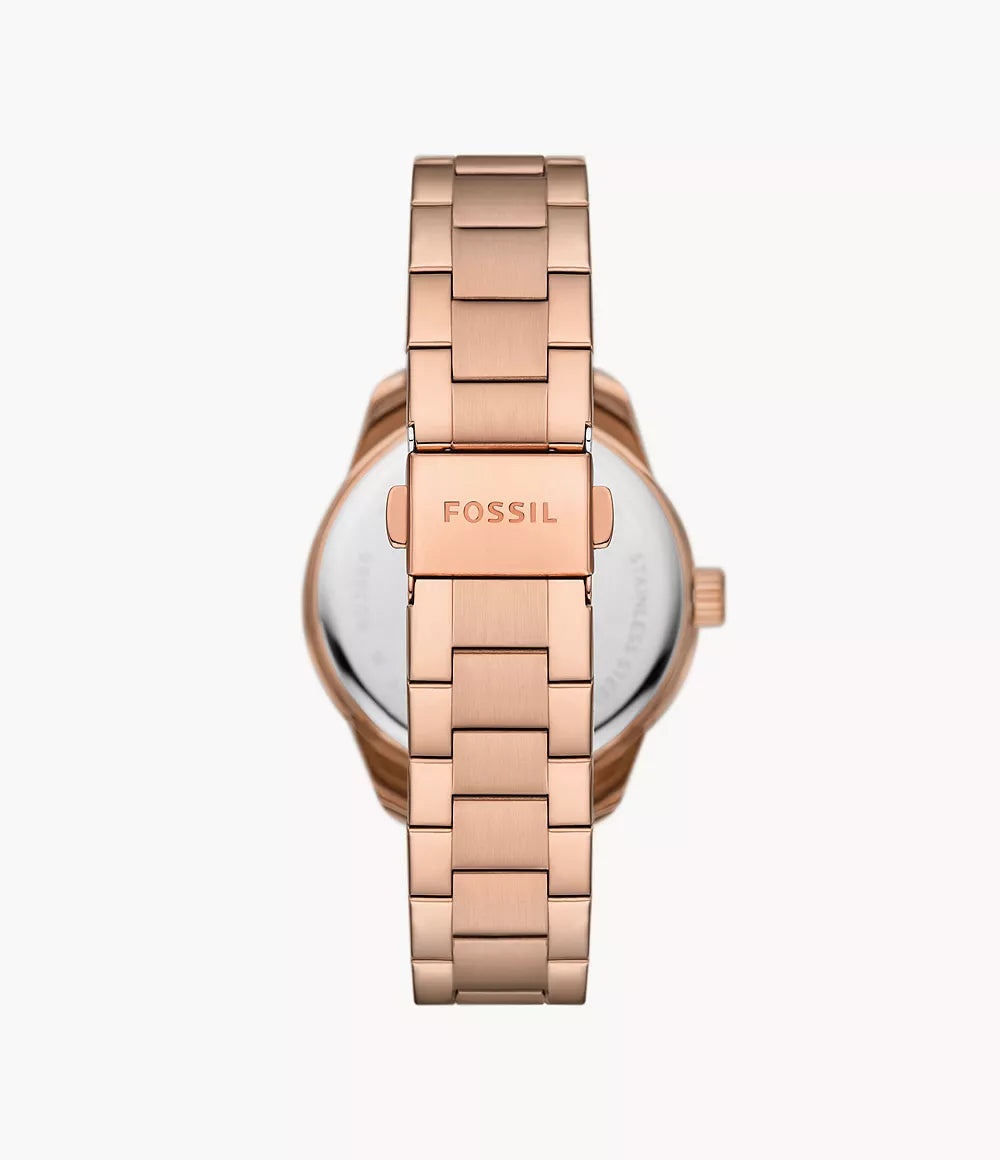 Dayle Three-Hand Rose Gold-Tone Stainless Steel Watch