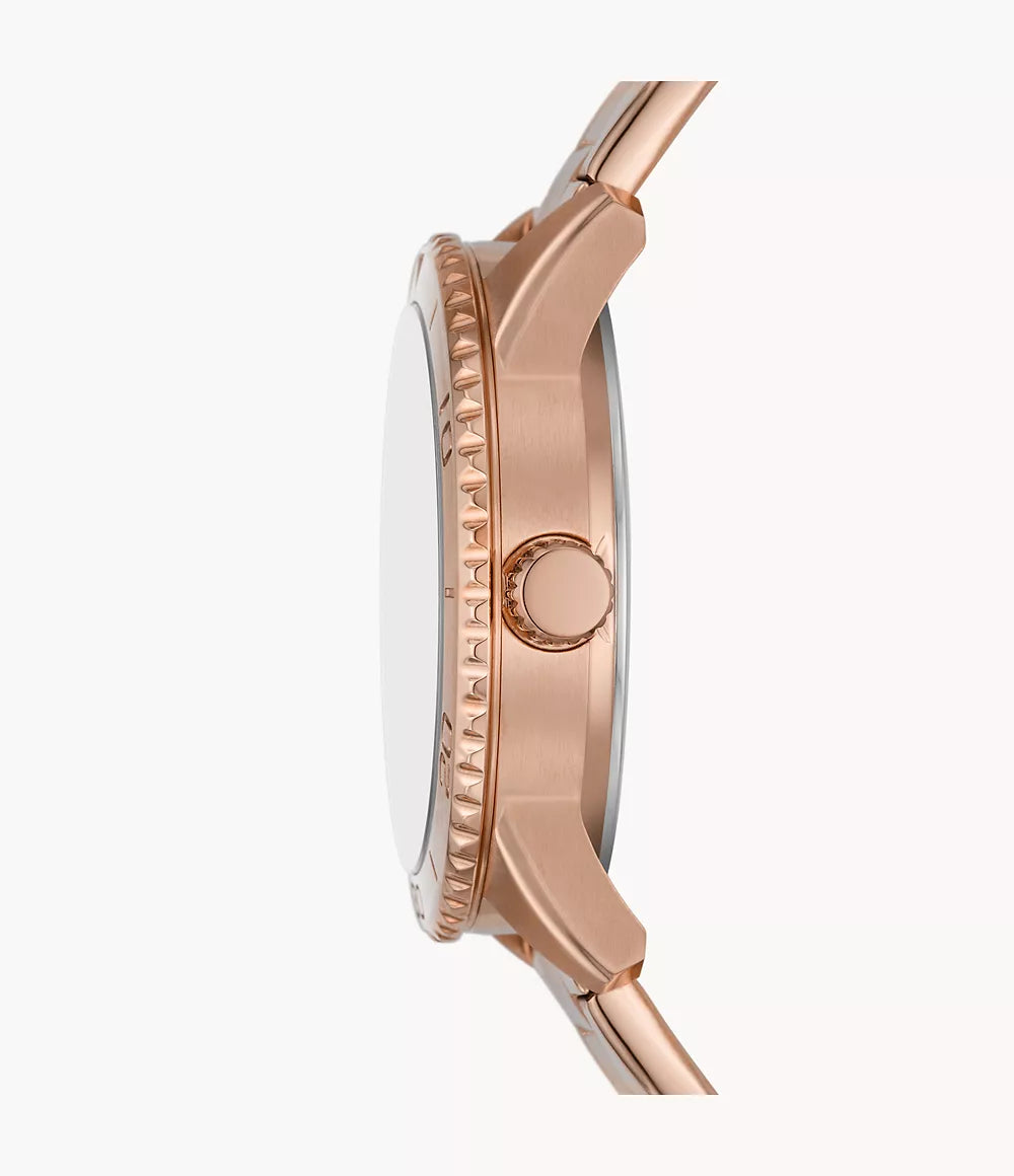 Dayle Three-Hand Rose Gold-Tone Stainless Steel Watch