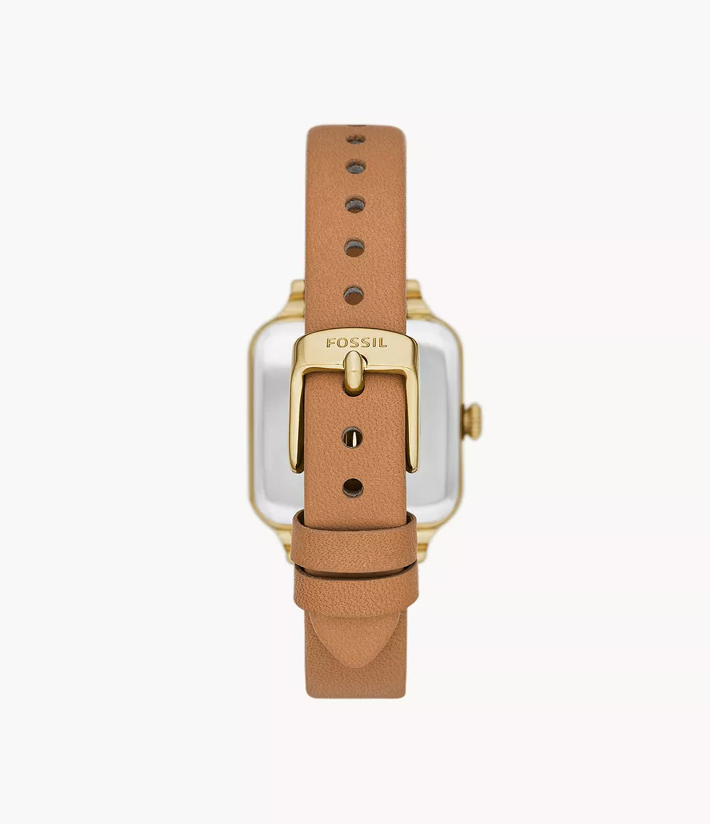 Colleen Three-Hand Brown Leather Watch