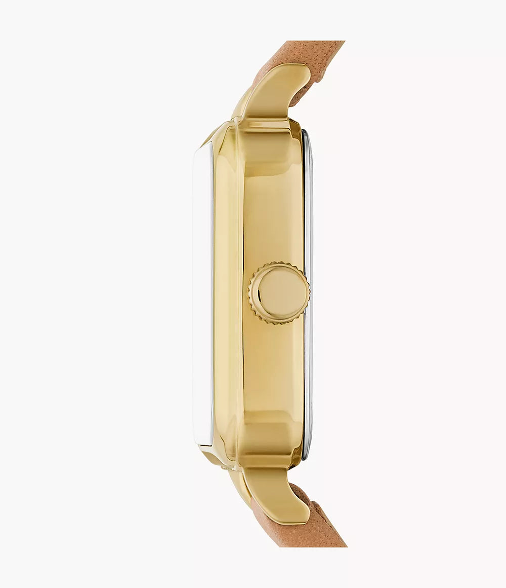 Colleen Three-Hand Brown Leather Watch
