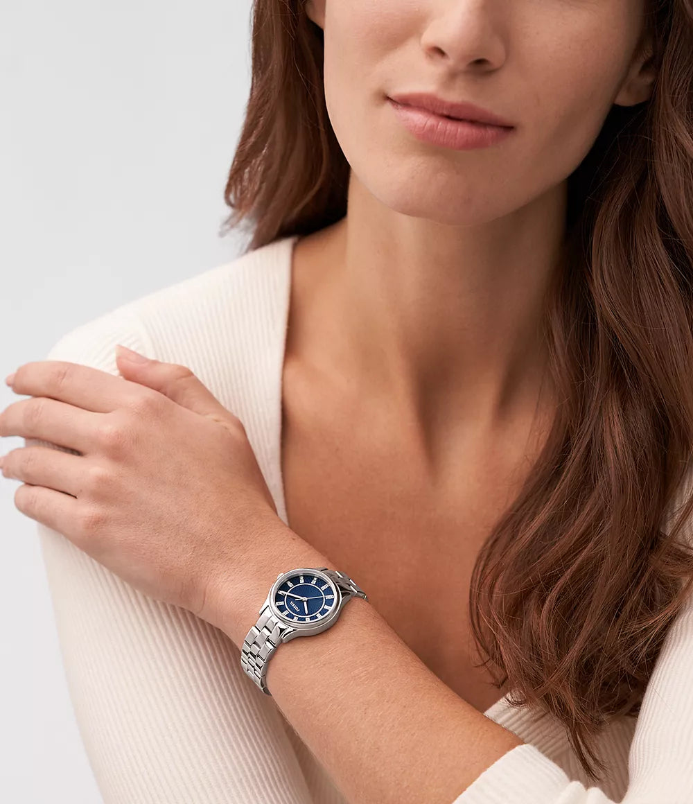 Modern Sophisticate Three-Hand Stainless Steel Watch