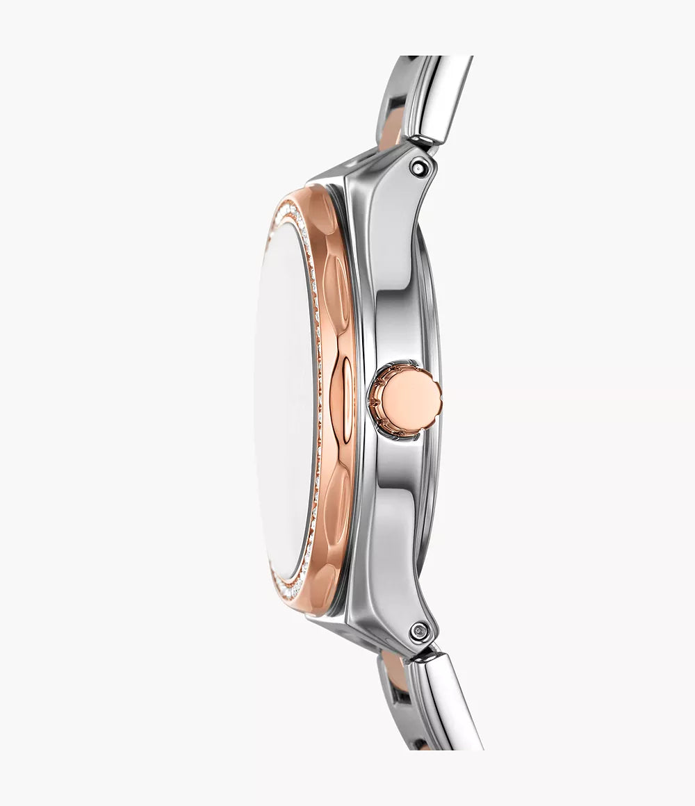 Eevie Three-Hand Date Two-Tone Stainless Steel Watch
