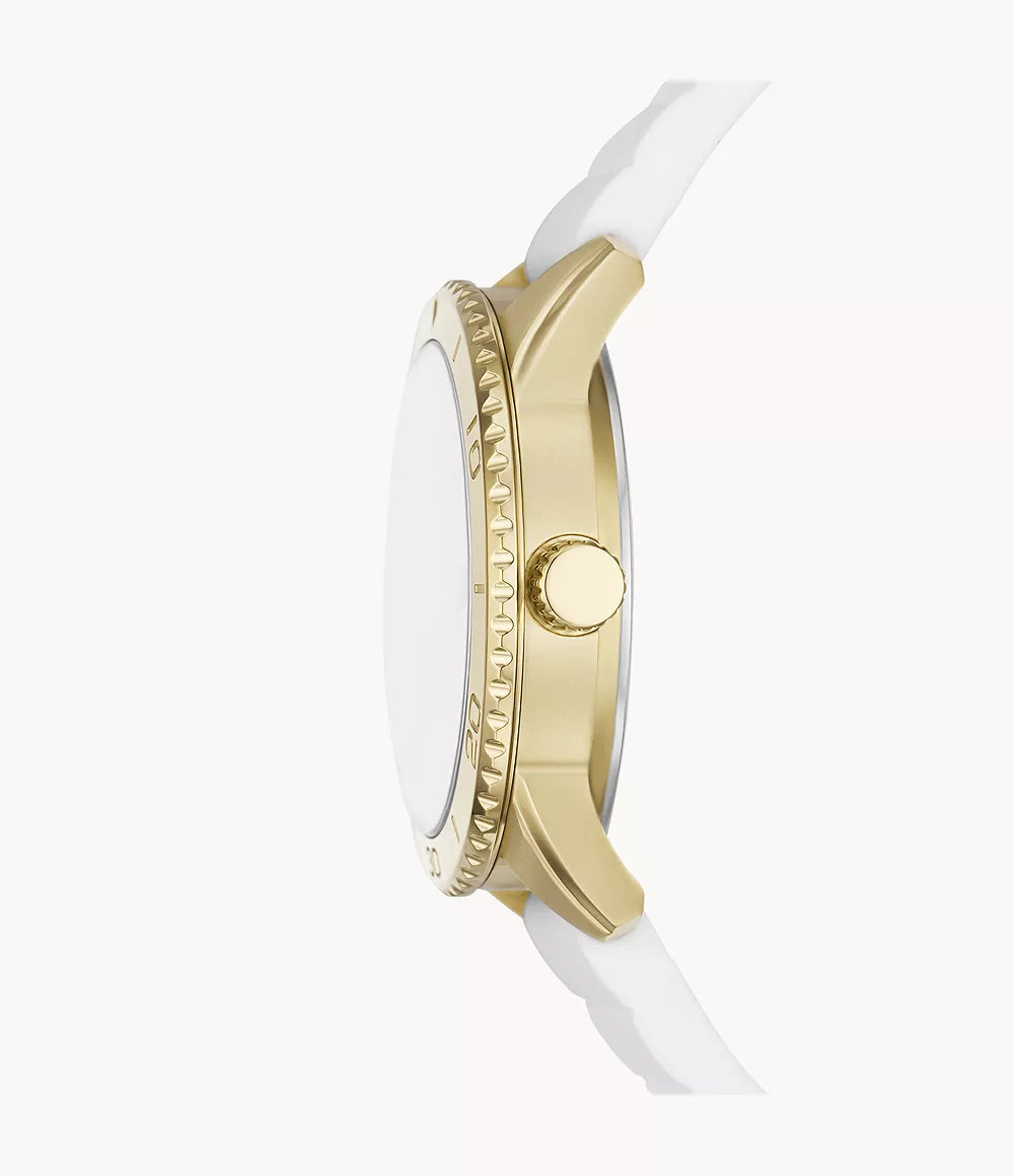 Dayle Three-Hand White Silicone Watch