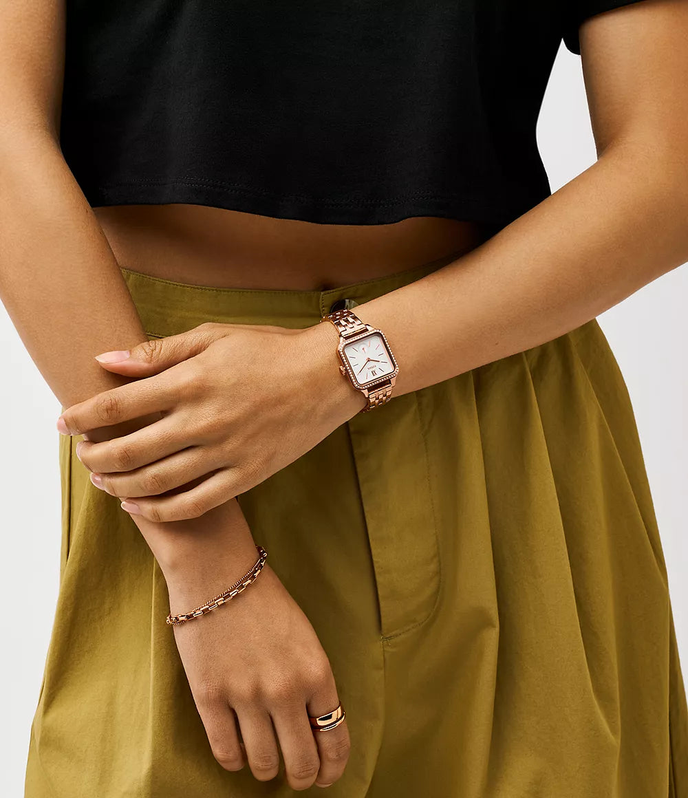Colleen Three-Hand Rose Gold-Tone Stainless Steel Watch