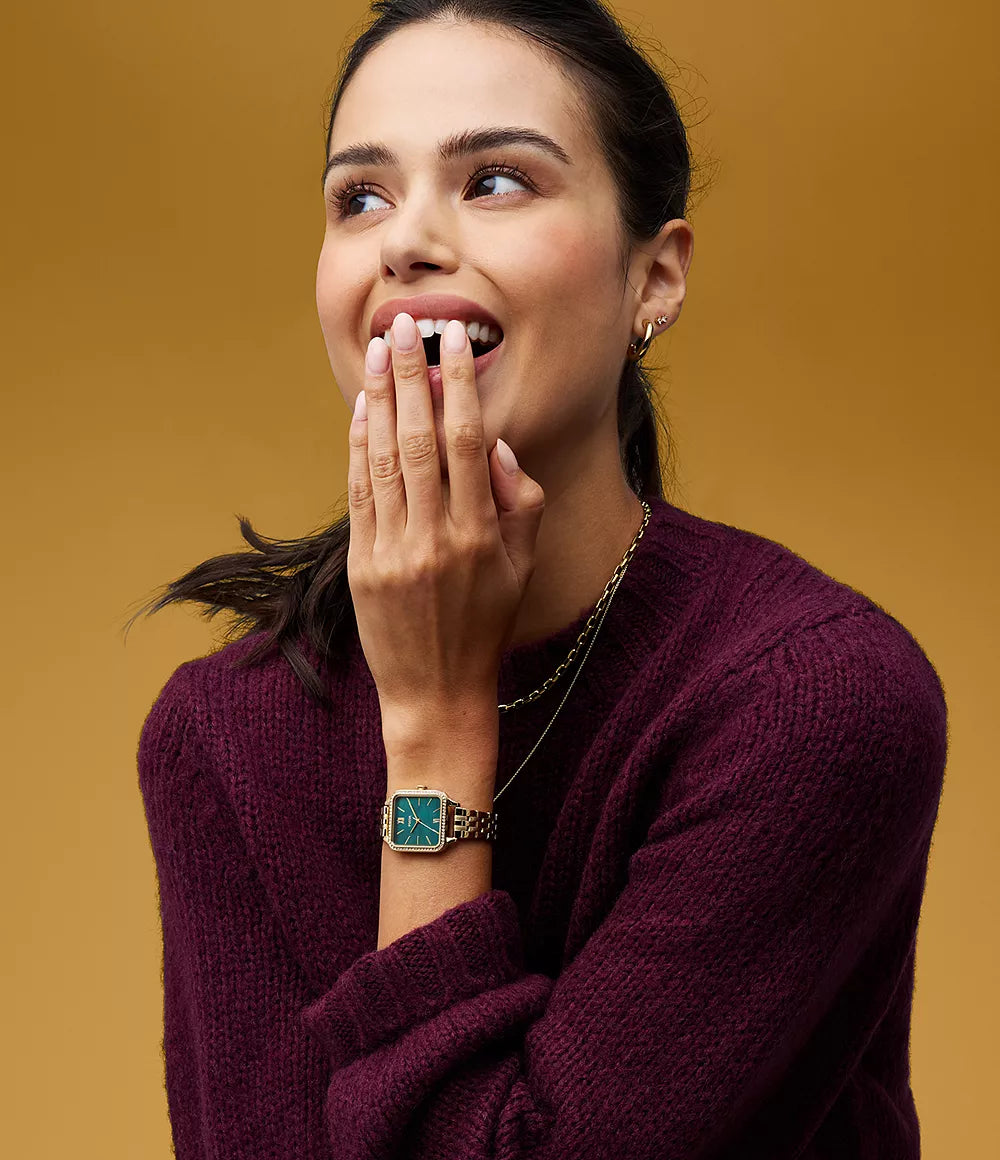 Colleen Three-Hand Gold-Tone Stainless Steel Watch