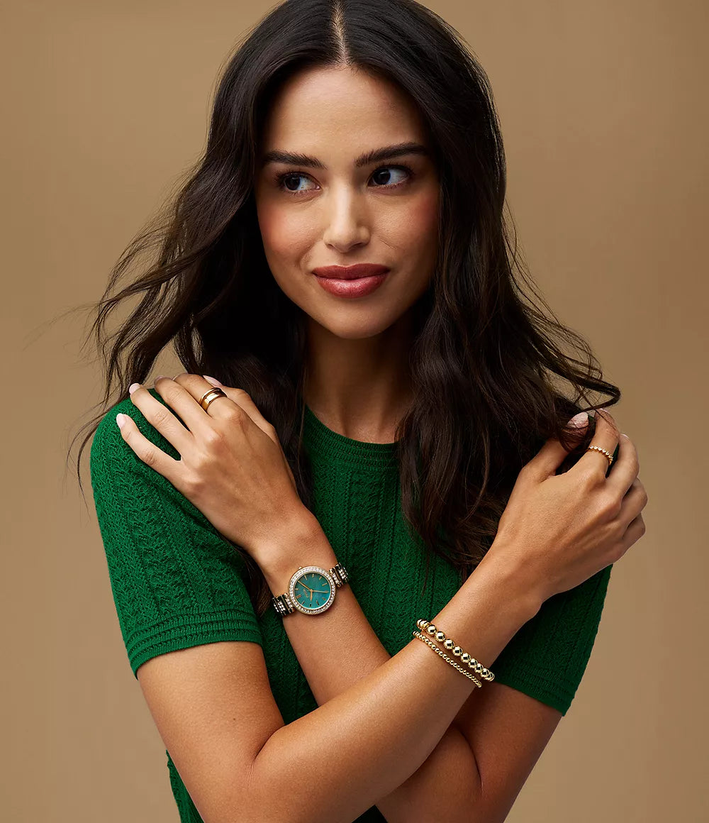 Karli Three-Hand Gold-Tone Stainless Steel Watch