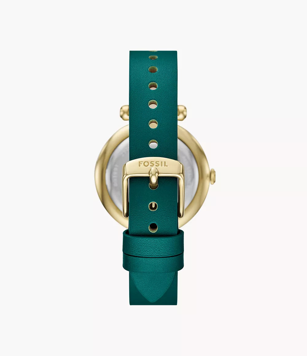 Tillie Three-hand Jade Leather Watch