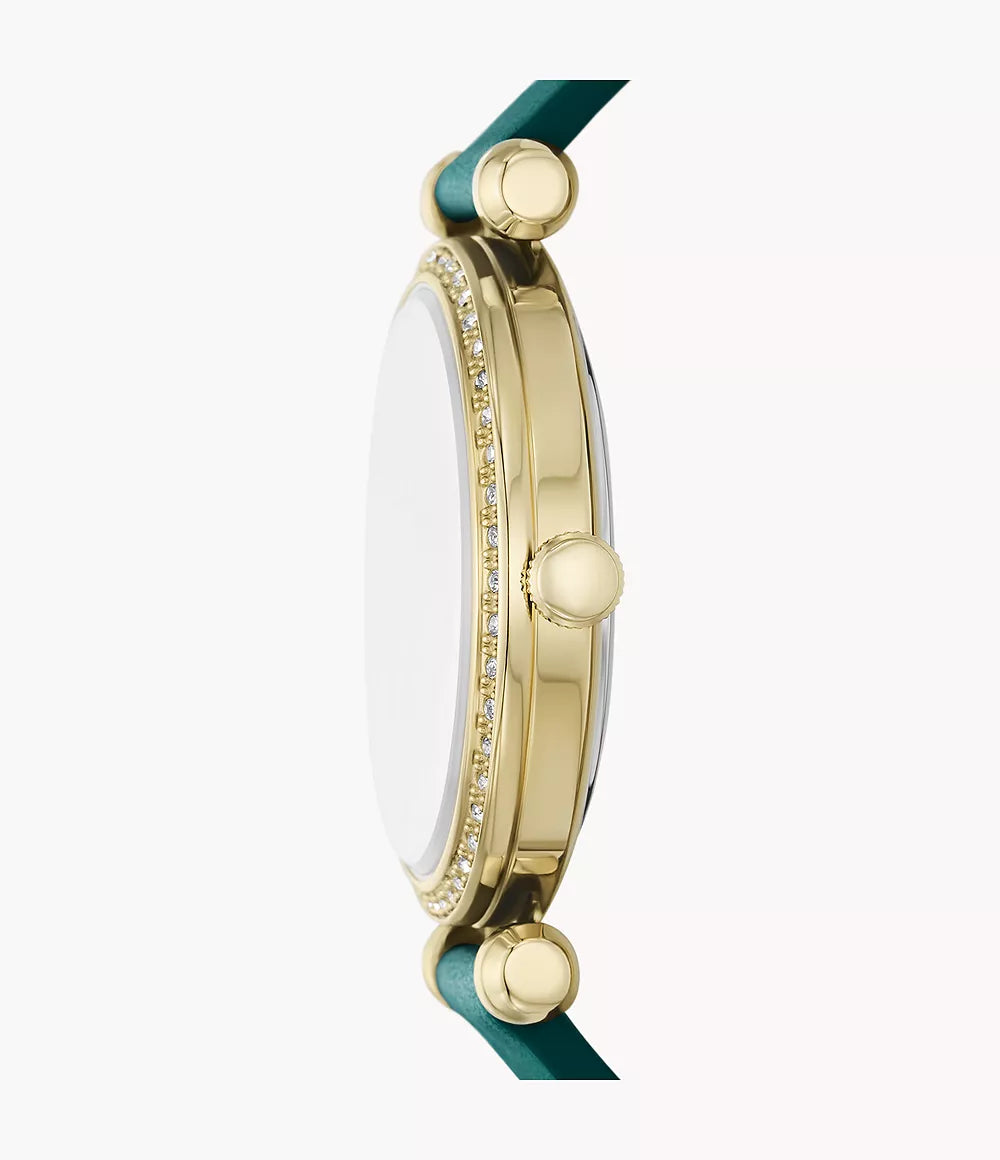 Tillie Three-hand Jade Leather Watch