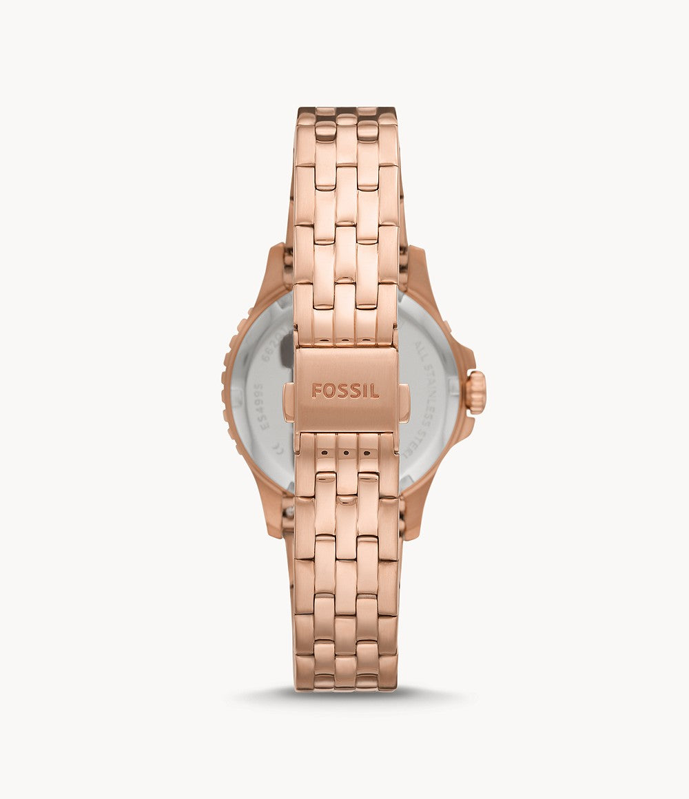 Fossil Fb-01 Crystal Mother Of Pearl Dial Ladies Watch