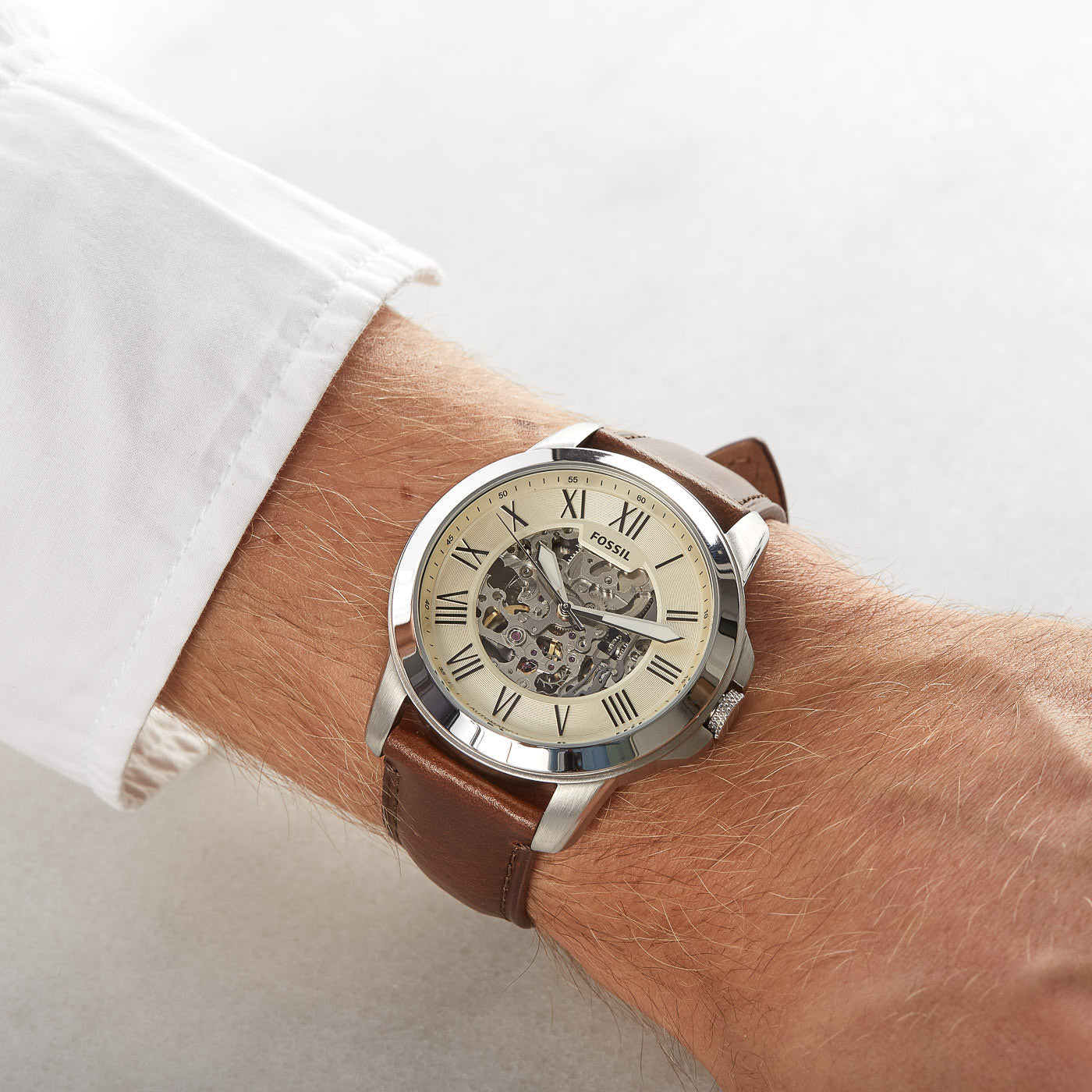 Fossil Automatic Dark Brown Leather Watch