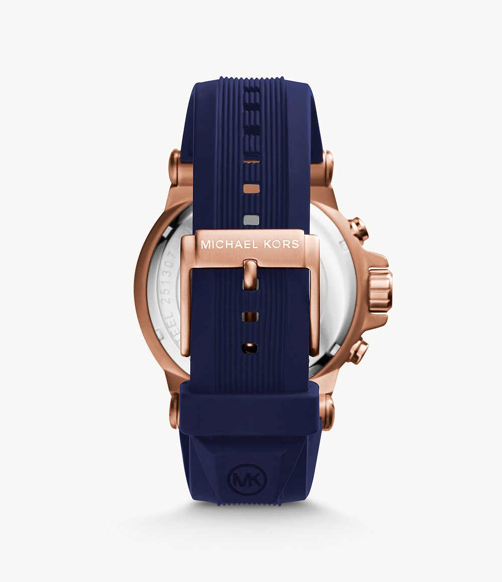 Michael Kors Everest Mens Rose-Gold Tone Navy Dylan Watch