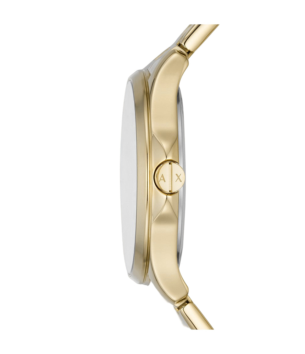 Armani Exchange Three-Hand Gold Tone Ladies Watch