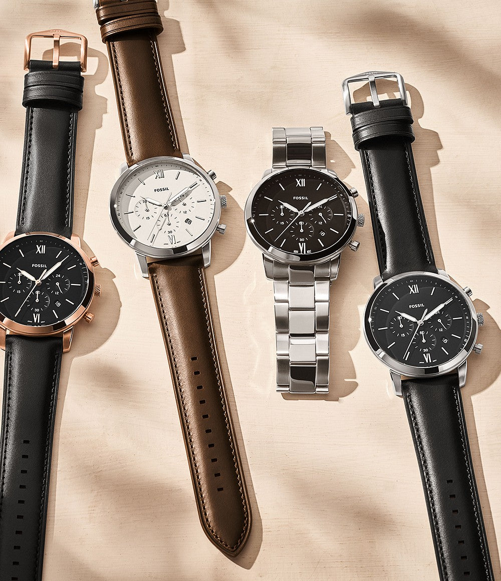 Fossil Neutra Chronograph Black Leather Watch