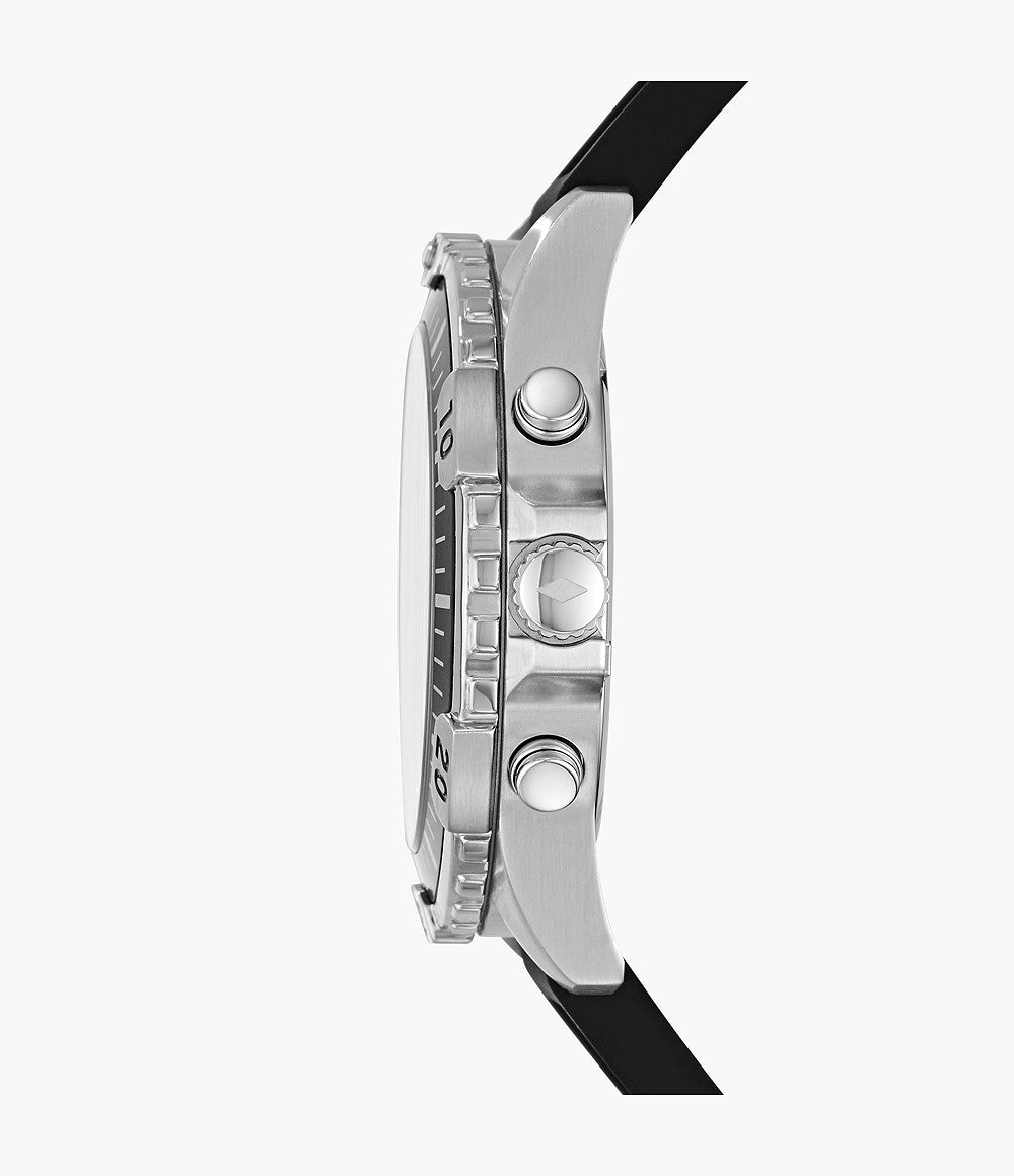 Fossil Garrett Chronograph Black Silicone Watch