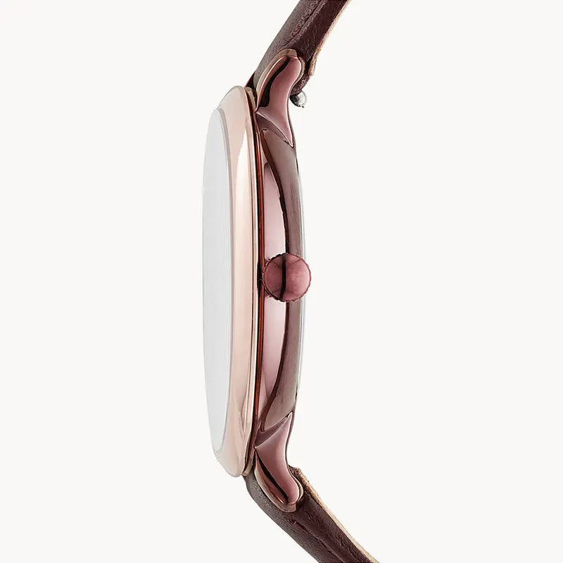 Fossil Jacqueline Three-Hand Date Burgundy Leather Watch