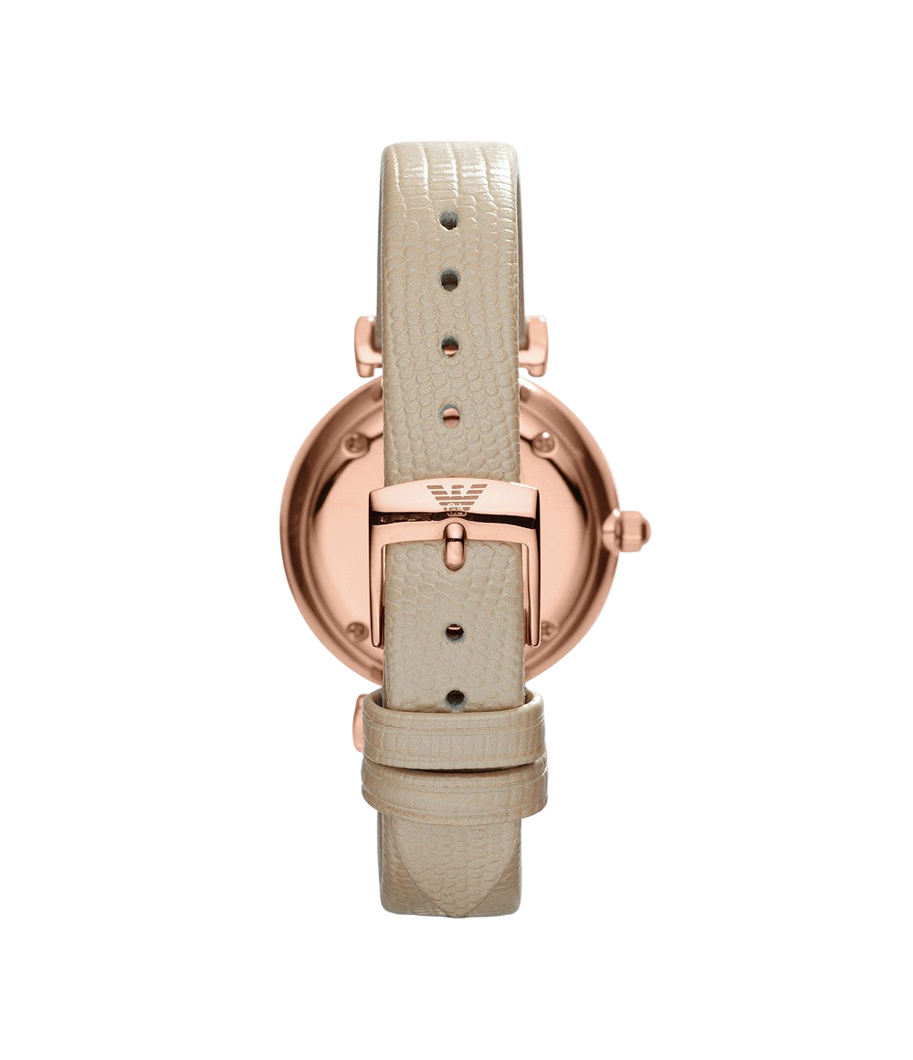 Emporio Armani Women'S Two-Hand Nude Leather Watch