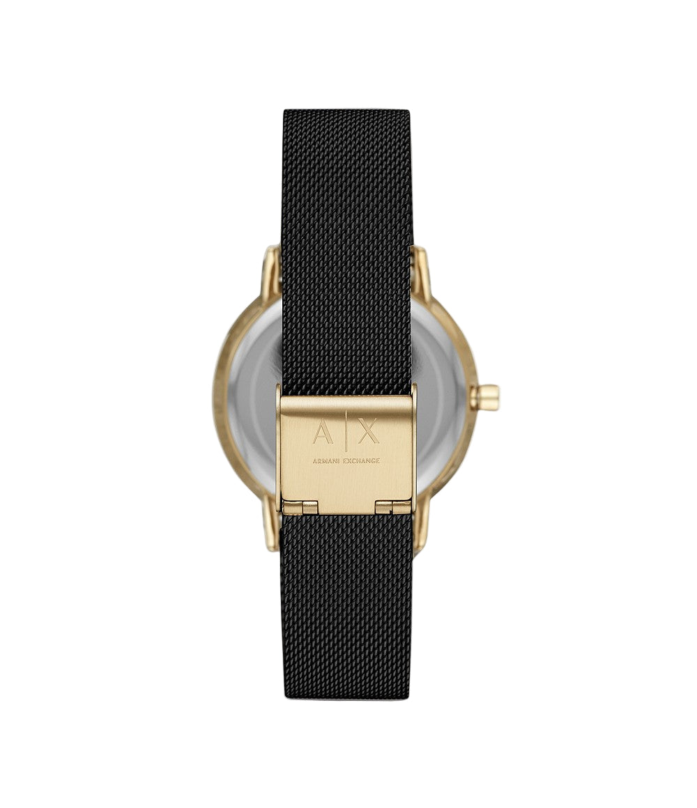 Armani Exchange Three-Hand Black Steel Watch