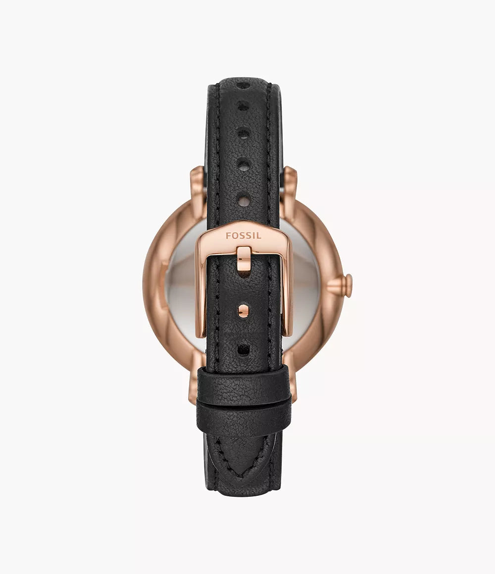Fossil Jaqueline Three - Hand Black Leather Watch