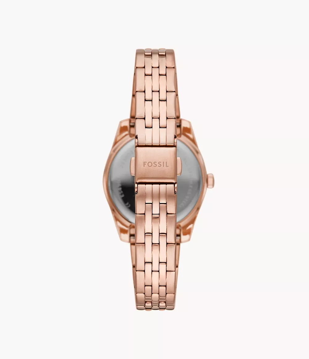 Scarlette Mini Three-Hand Date Rose Gold-Tone Stainless Steel Watch