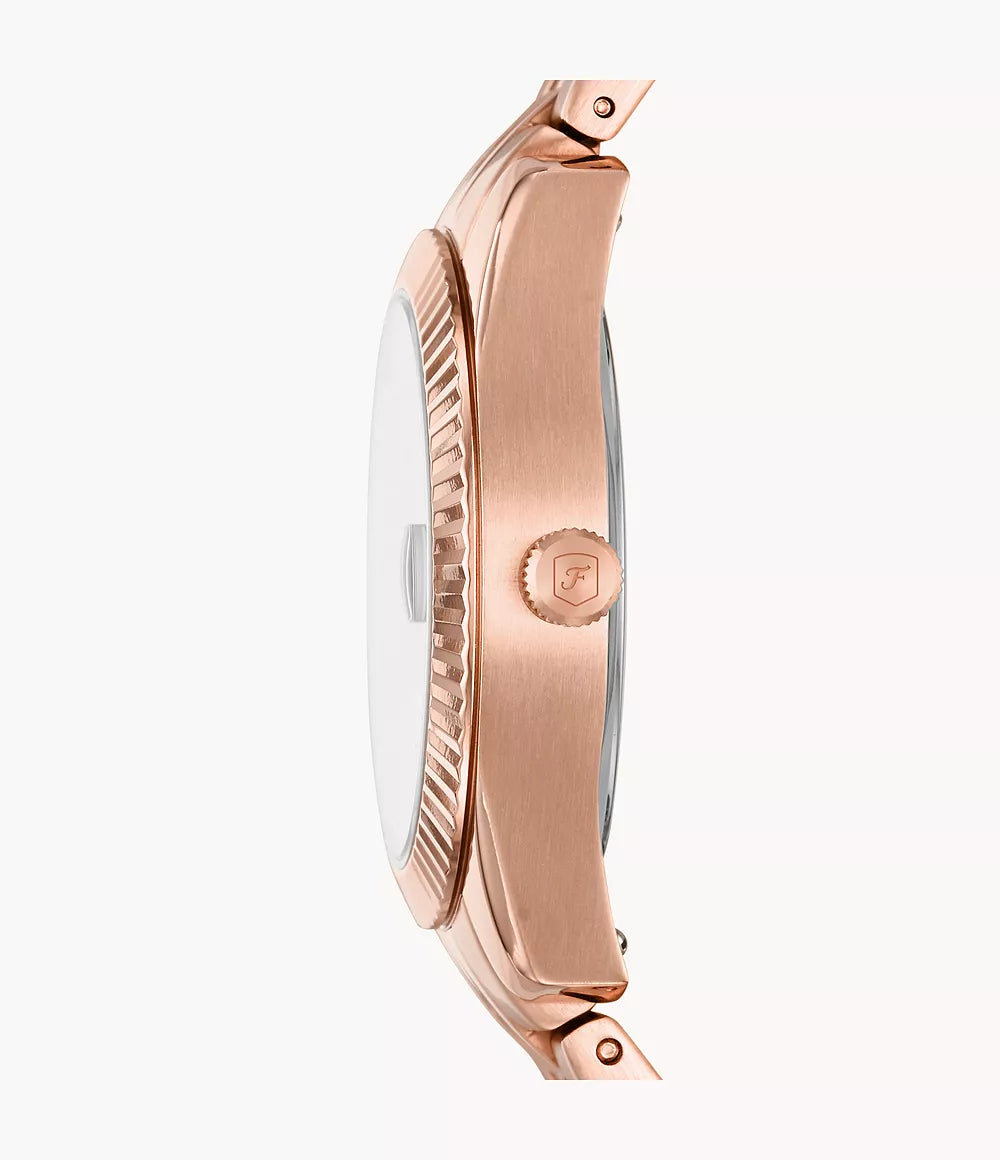 Scarlette Mini Three-Hand Date Rose Gold-Tone Stainless Steel Watch