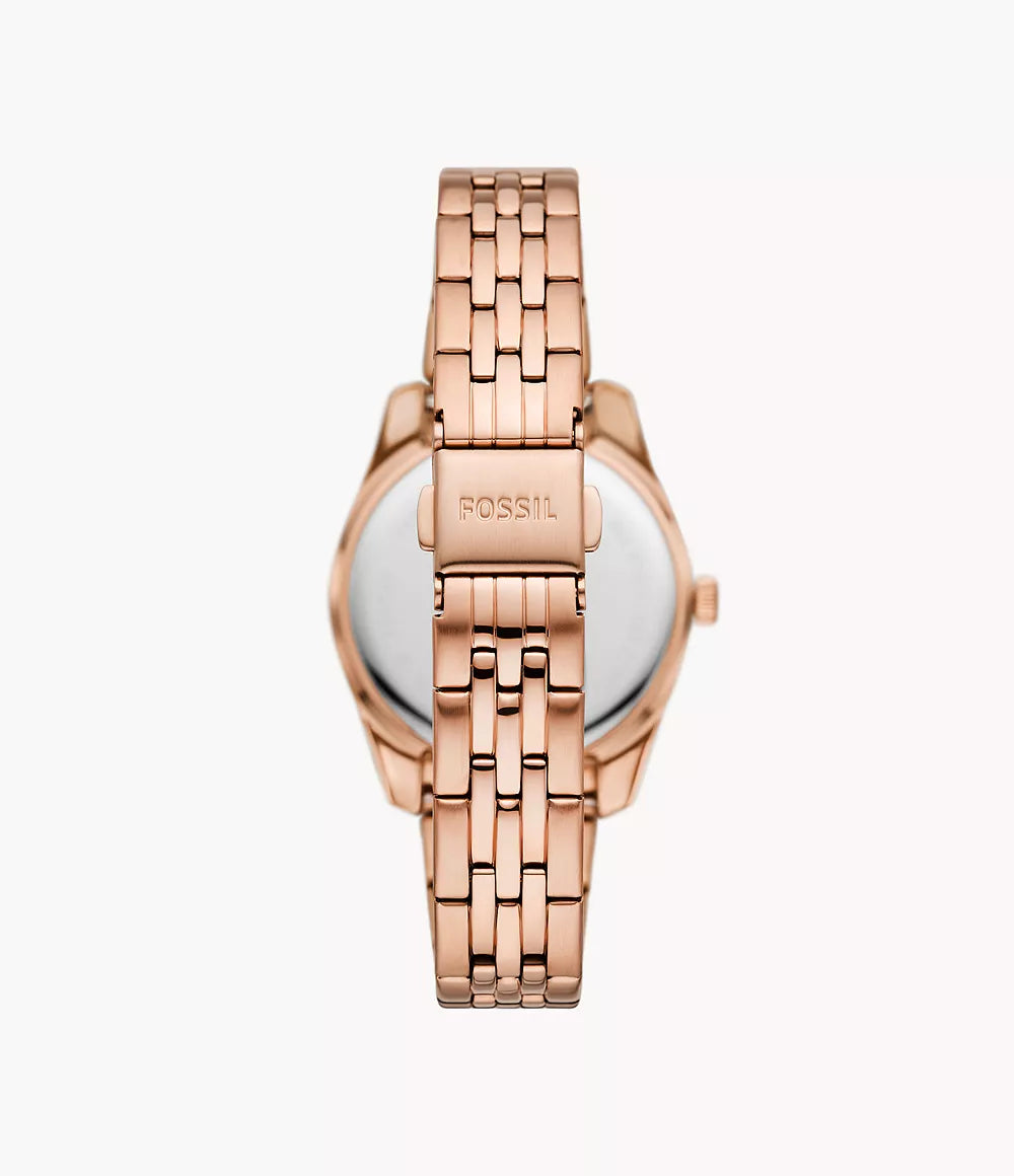 Scarlette Three-Hand Date Rose Gold-Tone Stainless Steel Watch