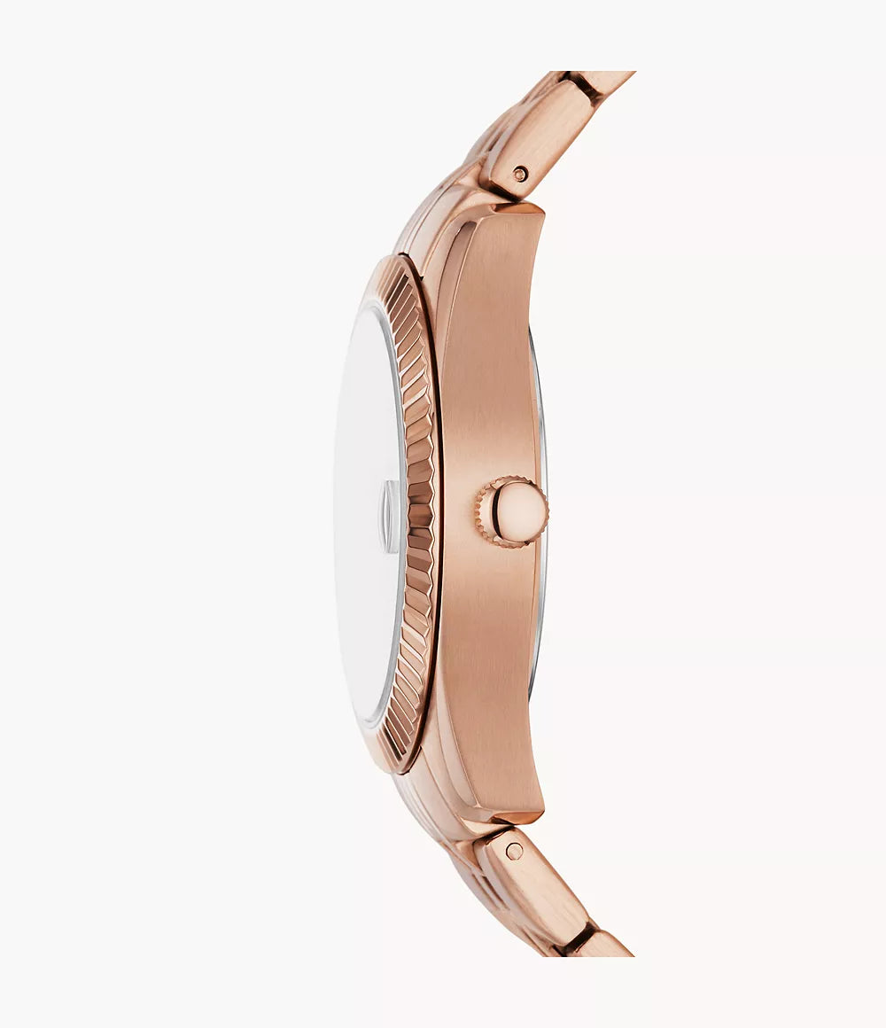 Scarlette Three-Hand Date Rose Gold-Tone Stainless Steel Watch