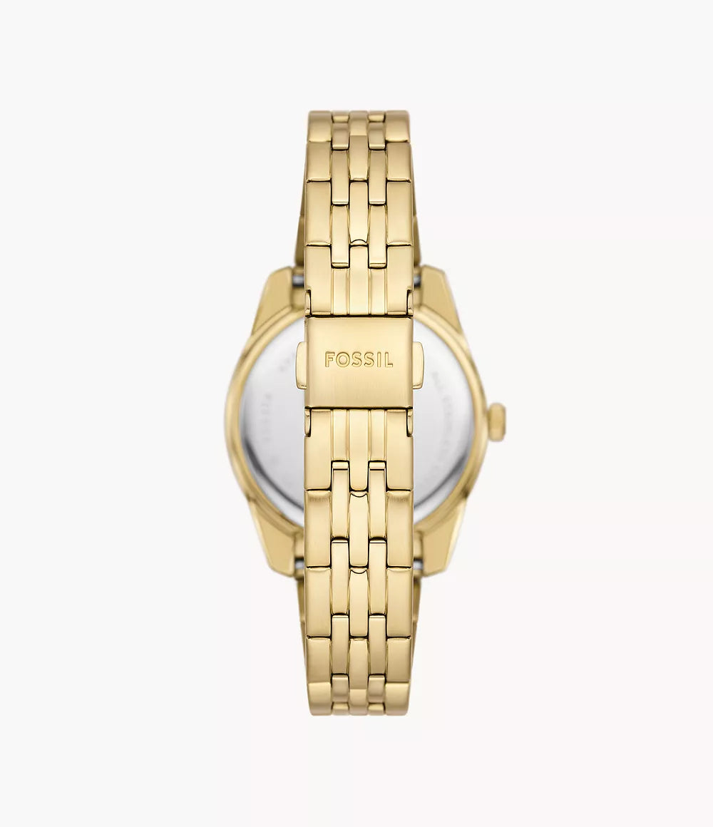 Scarlette Three-Hand Date Gold-Tone Stainless Steel Watch