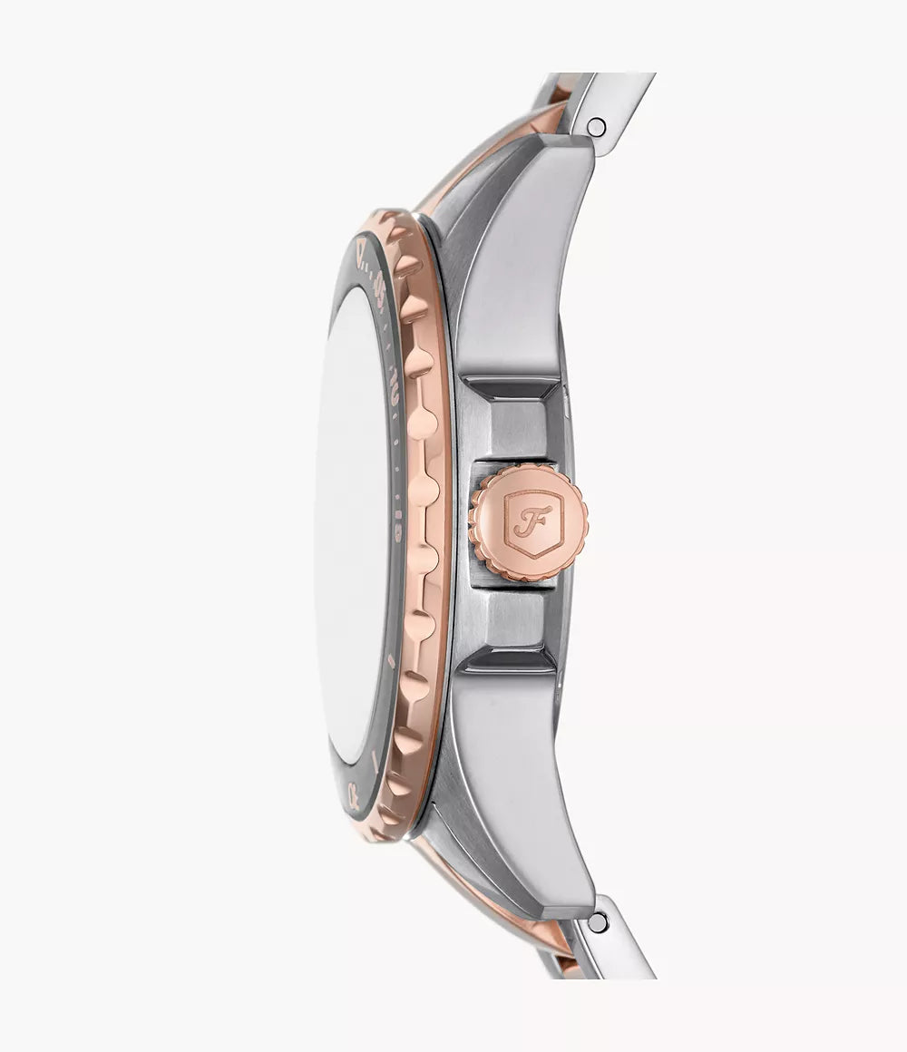 Fossil Blue Dive Three-Hand Two-Tone Stainless Steel Watch