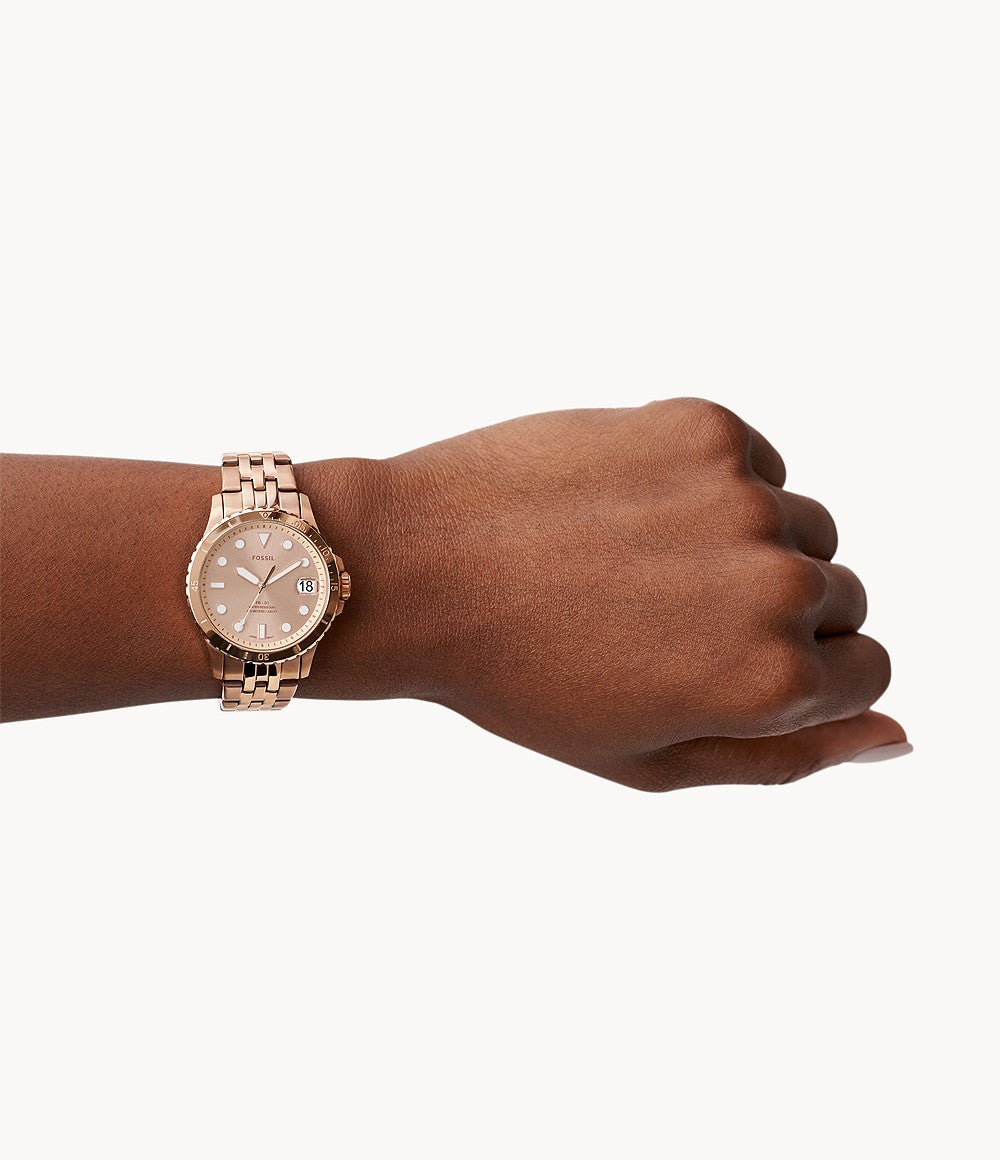 Fossil Fb-01 Rose Gold-Tone Stainless Steel Watch