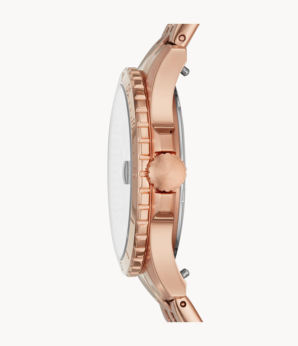 Fossil Fb-01 Rose Gold-Tone Stainless Steel Watch